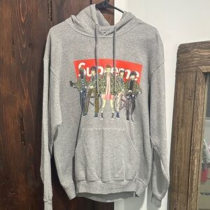Supreme Gray Hoodie with Graphic Design
